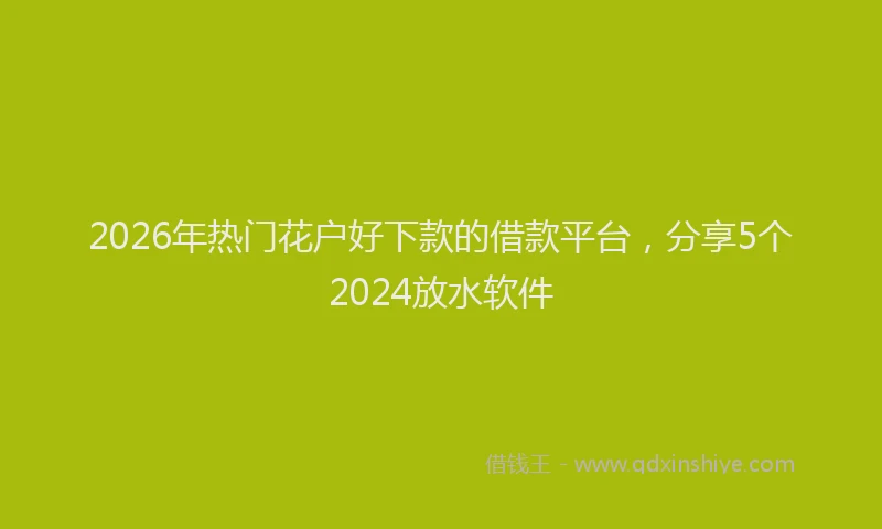 2026年热门花户好下款的借款平台，分享5个2024放水软件