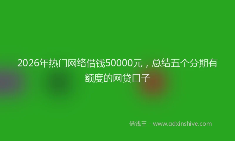 2026年热门网络借钱50000元，总结五个分期有额度的网贷口子