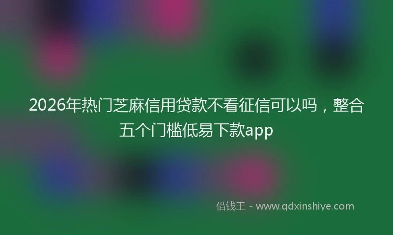 2026年热门芝麻信用贷款不看征信可以吗，整合五个门槛低易下款app