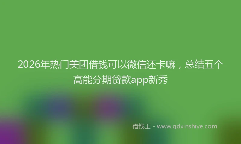 2026年热门美团借钱可以微信还卡嘛，总结五个高能分期贷款app新秀