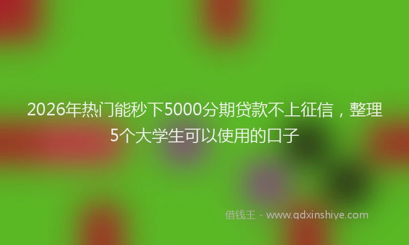 2026年热门能秒下5000分期贷款不上征信，整理5个大学生可以使用的口子