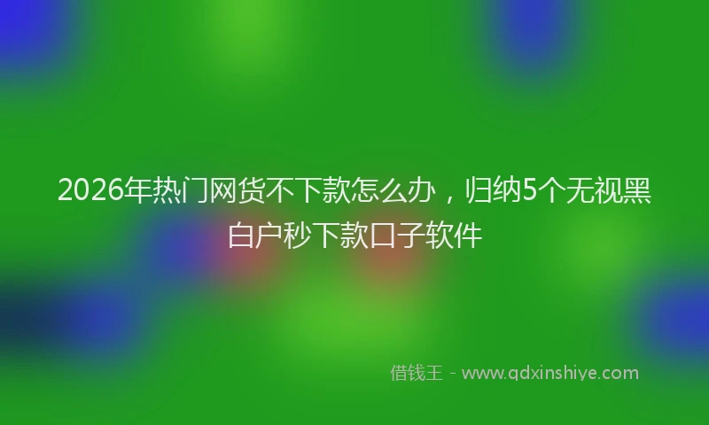 2026年热门网货不下款怎么办，归纳5个无视黑白户秒下款口子软件