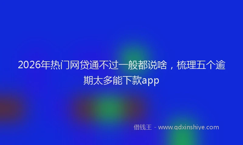 2026年热门网贷通不过一般都说啥，梳理五个逾期太多能下款app
