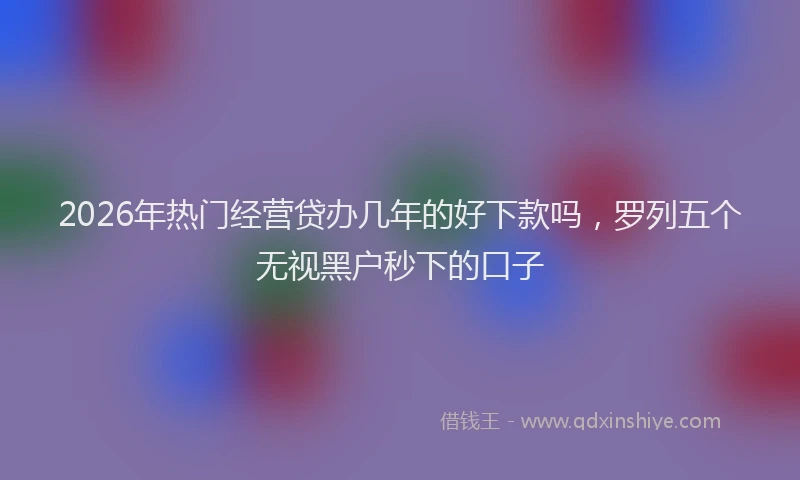 2026年热门经营贷办几年的好下款吗，罗列五个无视黑户秒下的口子