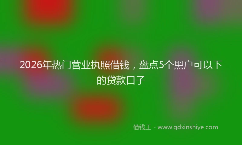 2026年热门营业执照借钱，盘点5个黑户可以下的贷款口子