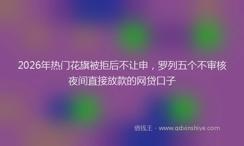 2026年热门花旗被拒后不让申，罗列五个不审核夜间直接放款的网贷口子