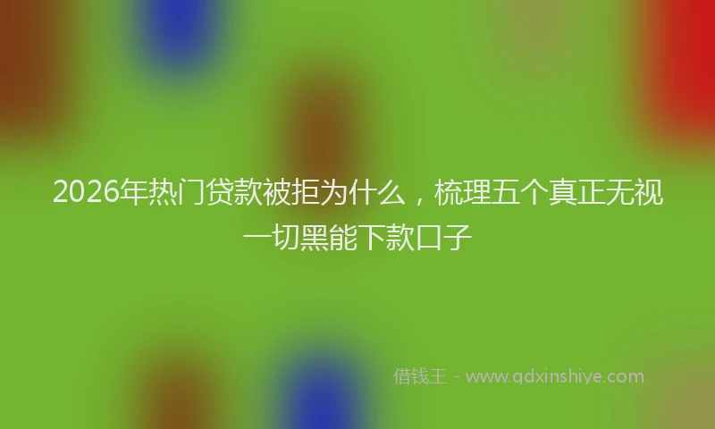 2026年热门贷款被拒为什么，梳理五个真正无视一切黑能下款口子