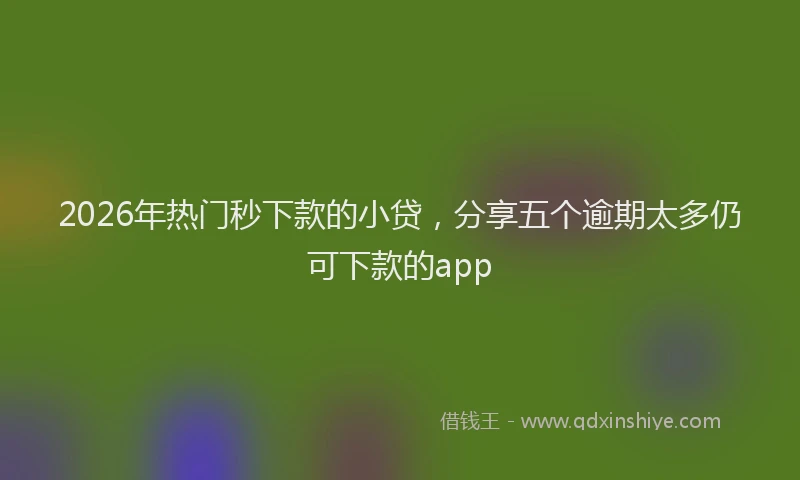 2026年热门秒下款的小贷，分享五个逾期太多仍可下款的app