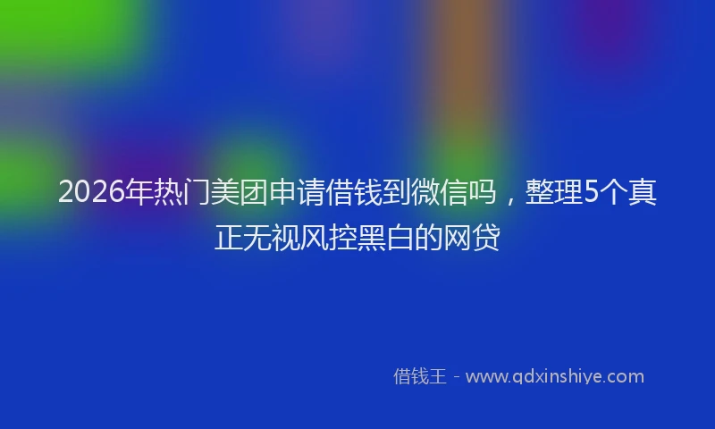 2026年热门美团申请借钱到微信吗,整理5个真正无视风控黑白的网贷
