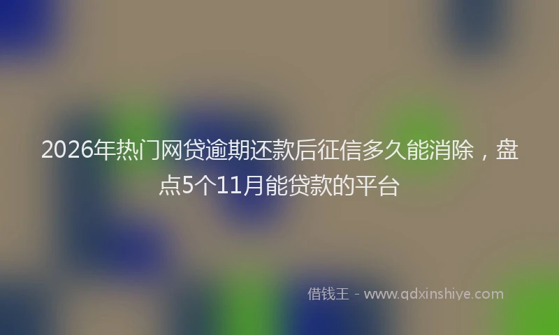 2026年热门网贷逾期还款后征信多久能消除，盘点5个11月能贷款的平台