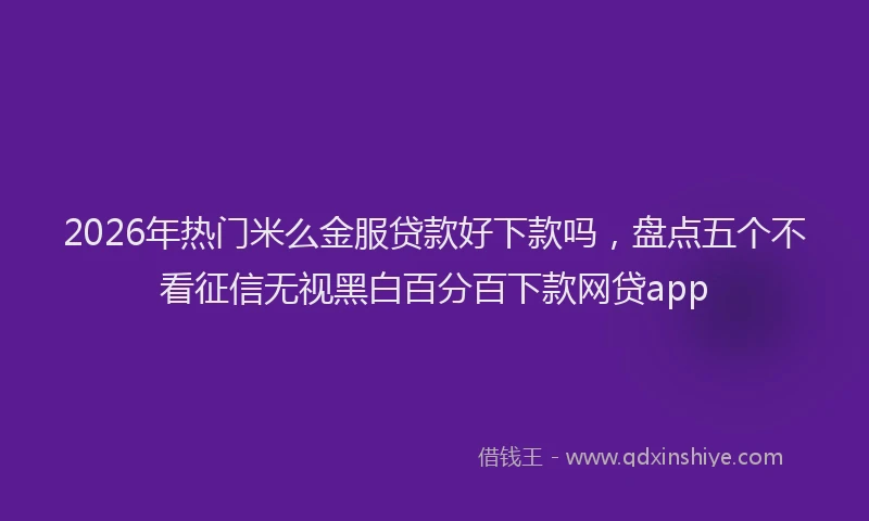 2026年热门米么金服贷款好下款吗，盘点五个不看征信无视黑白百分百下款网贷app