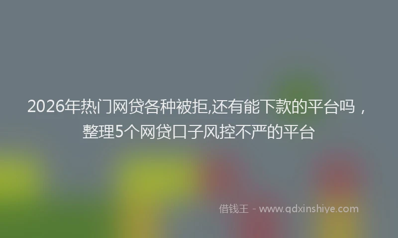 2026年热门网贷各种被拒,还有能下款的平台吗,整理5个网贷口子风控不严的平台