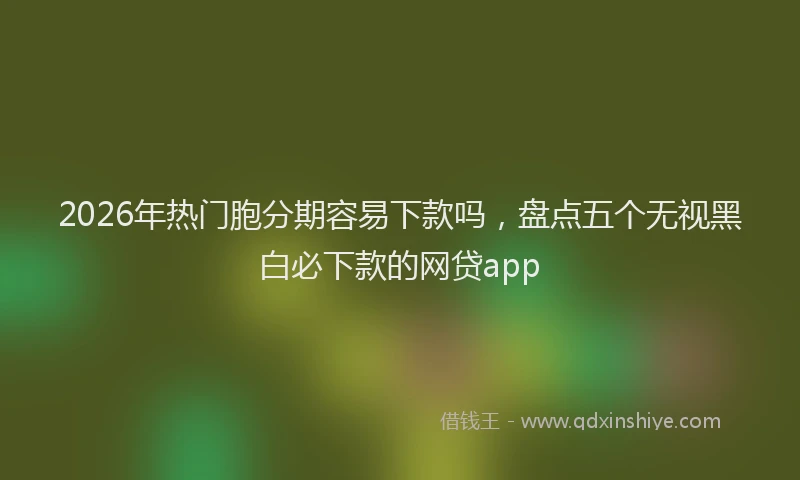 2026年热门胞分期容易下款吗，盘点五个无视黑白必下款的网贷app