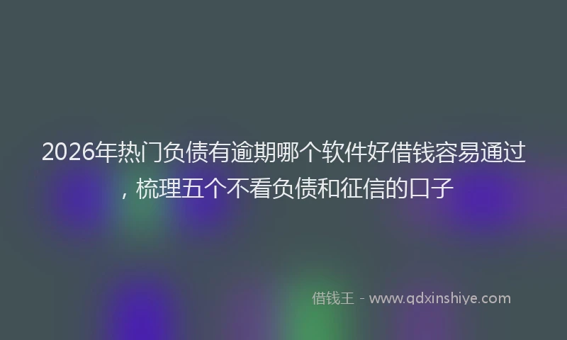 2026年热门负债有逾期哪个软件好借钱容易通过，梳理五个不看负债和征信的口子