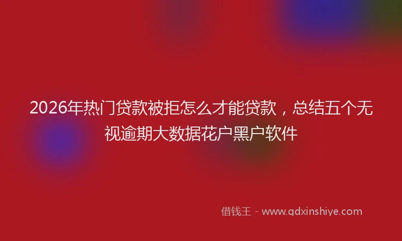 2026年热门贷款被拒怎么才能贷款，总结五个无视逾期大数据花户黑户软件