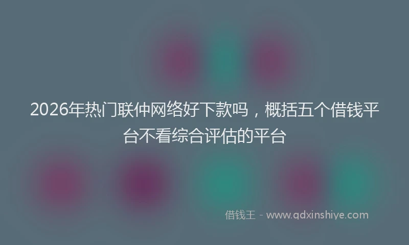 2026年热门联仲网络好下款吗，概括五个借钱平台不看综合评估的平台