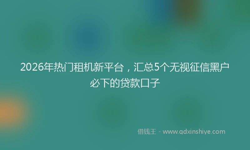 2026年热门租机新平台,汇总5个无视征信黑户必下的贷款口子