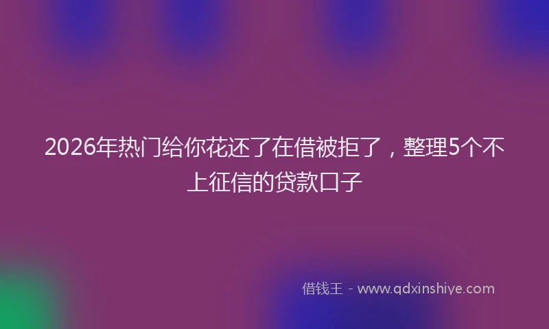 2026年热门给你花还了在借被拒了，整理5个不上征信的贷款口子