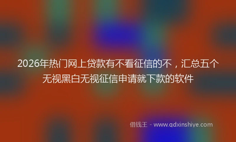 2026年热门网上贷款有不看征信的不，汇总五个无视黑白无视征信申请就下款的软件