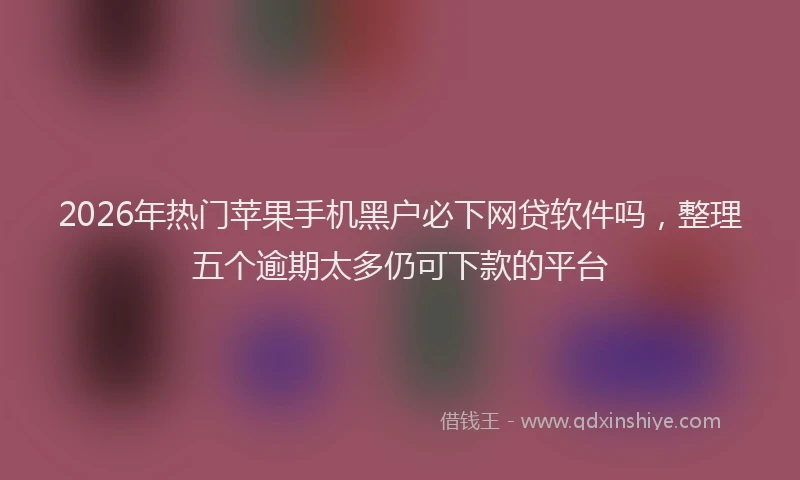 2026年热门苹果手机黑户必下网贷软件吗,整理五个逾期太多仍可下款的平台