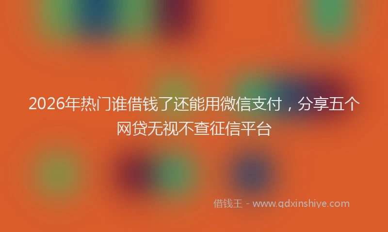 2026年热门谁借钱了还能用微信支付，分享五个网贷无视不查征信平台