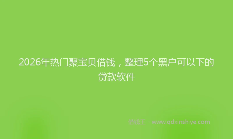 2026年热门聚宝贝借钱，整理5个黑户可以下的贷款软件