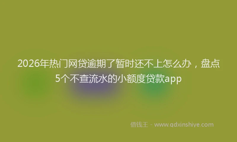 2026年热门网贷逾期了暂时还不上怎么办，盘点5个不查流水的小额度贷款app
