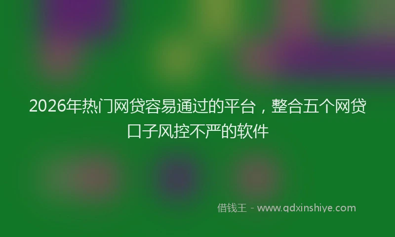 2026年热门网贷容易通过的平台，整合五个网贷口子风控不严的软件