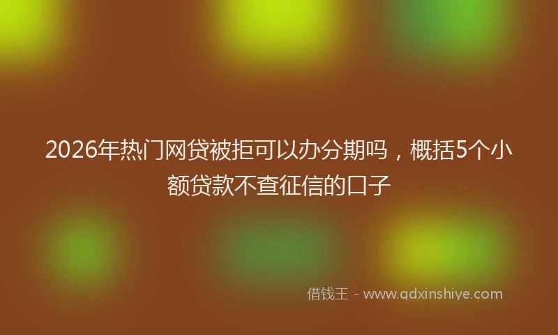 2026年热门网贷被拒可以办分期吗，概括5个小额贷款不查征信的口子