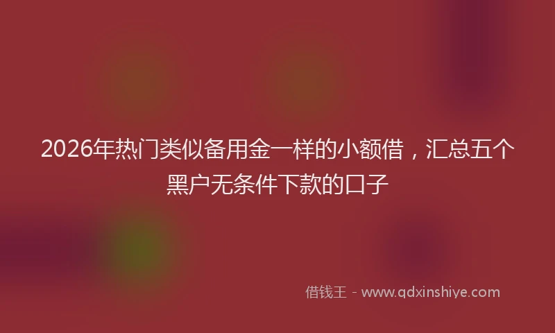 2026年热门类似备用金一样的小额借，汇总五个黑户无条件下款的口子