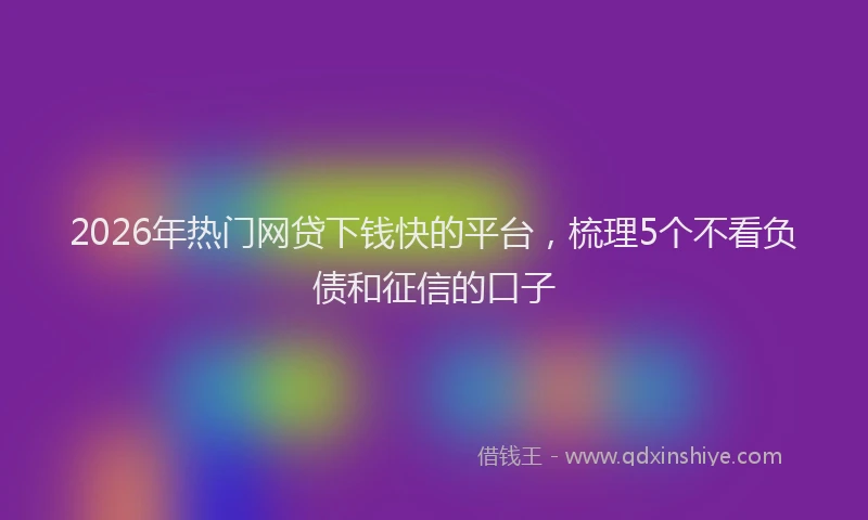 2026年热门网贷下钱快的平台，梳理5个不看负债和征信的口子