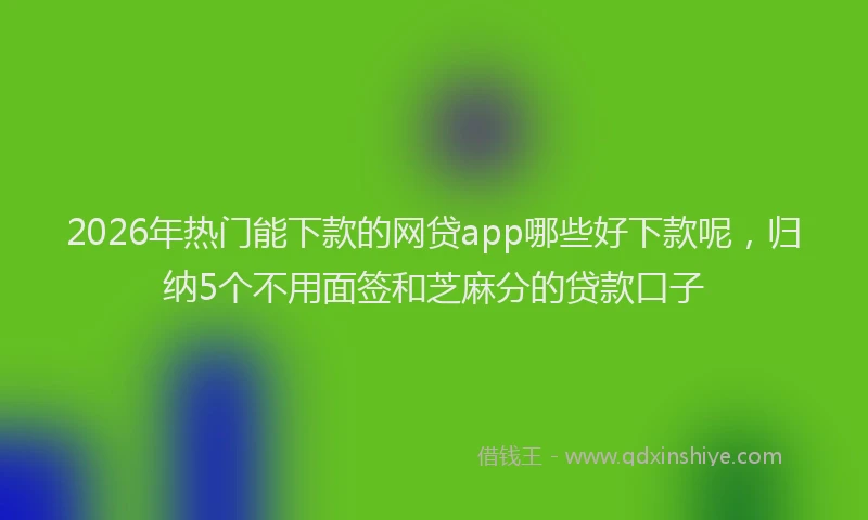 2026年热门能下款的网贷app哪些好下款呢，归纳5个不用面签和芝麻分的贷款口子