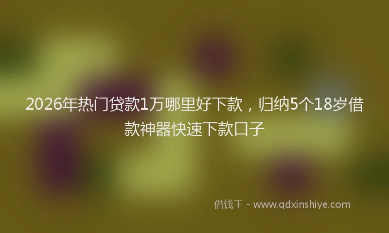 2026年热门贷款1万哪里好下款，归纳5个18岁借款神器快速下款口子