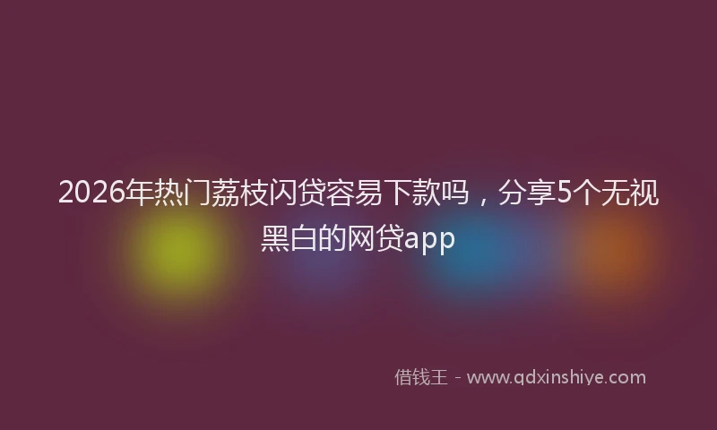 2026年热门荔枝闪贷容易下款吗，分享5个无视黑白的网贷app