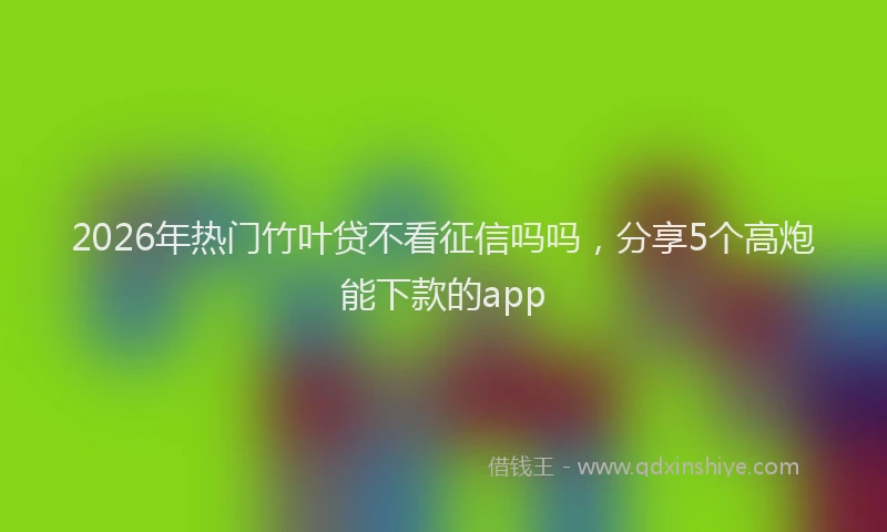 2026年热门竹叶贷不看征信吗吗，分享5个高炮能下款的app