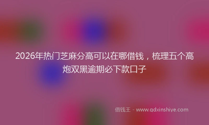 2026年热门芝麻分高可以在哪借钱，梳理五个高炮双黑逾期必下款口子