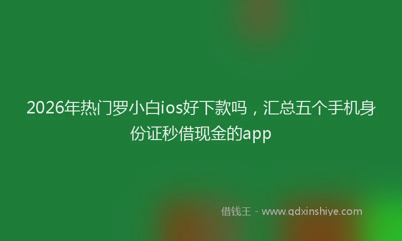 2026年热门罗小白ios好下款吗，汇总五个手机身份证秒借现金的app