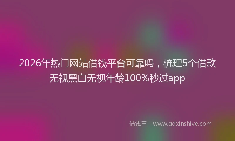 2026年热门网站借钱平台可靠吗，梳理5个借款无视黑白无视年龄100%秒过app