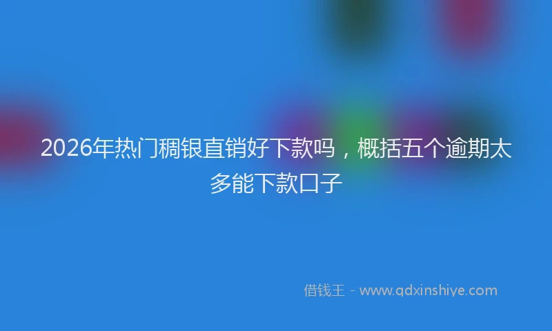 2026年热门稠银直销好下款吗，概括五个逾期太多能下款口子