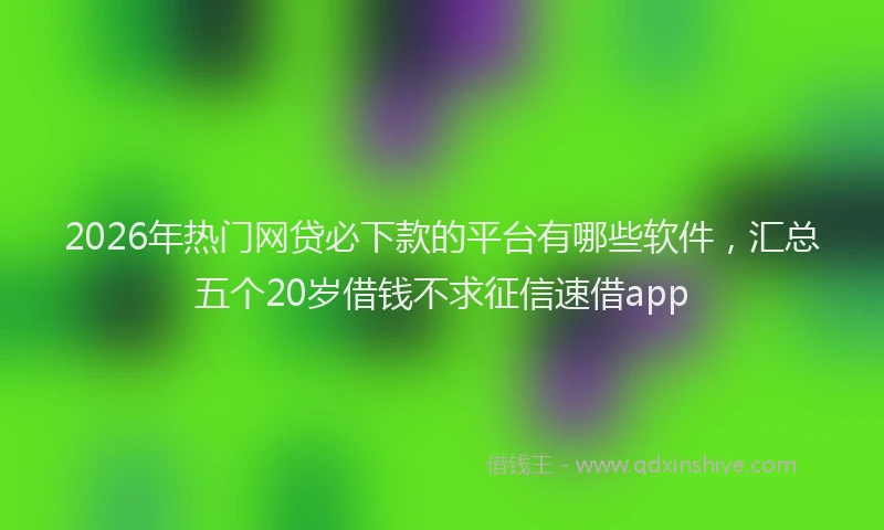 2026年热门网贷必下款的平台有哪些软件，汇总五个20岁借钱不求征信速借app