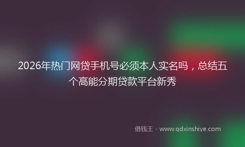 2026年热门网贷手机号必须本人实名吗，总结五个高能分期贷款平台新秀