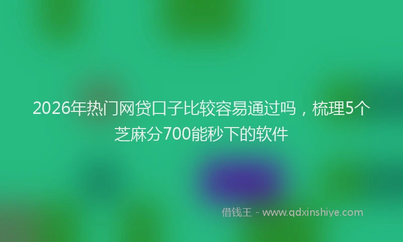 2026年热门网贷口子比较容易通过吗，梳理5个芝麻分700能秒下的软件