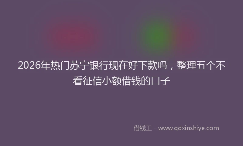 2026年热门苏宁银行现在好下款吗，整理五个不看征信小额借钱的口子