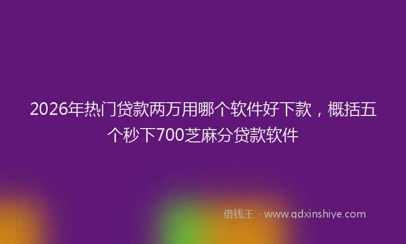 2026年热门贷款两万用哪个软件好下款，概括五个秒下700芝麻分贷款软件