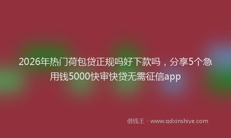 2026年热门荷包贷正规吗好下款吗，分享5个急用钱5000快审快贷无需征信app