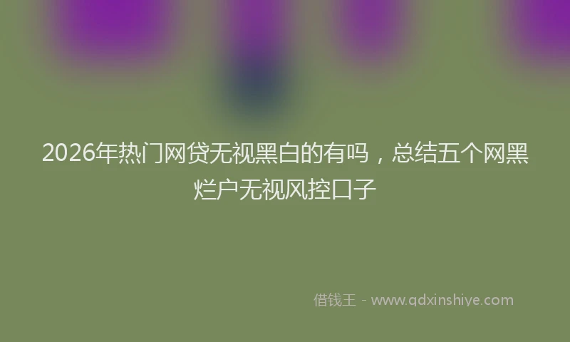 2026年热门网贷无视黑白的有吗，总结五个网黑烂户无视风控口子
