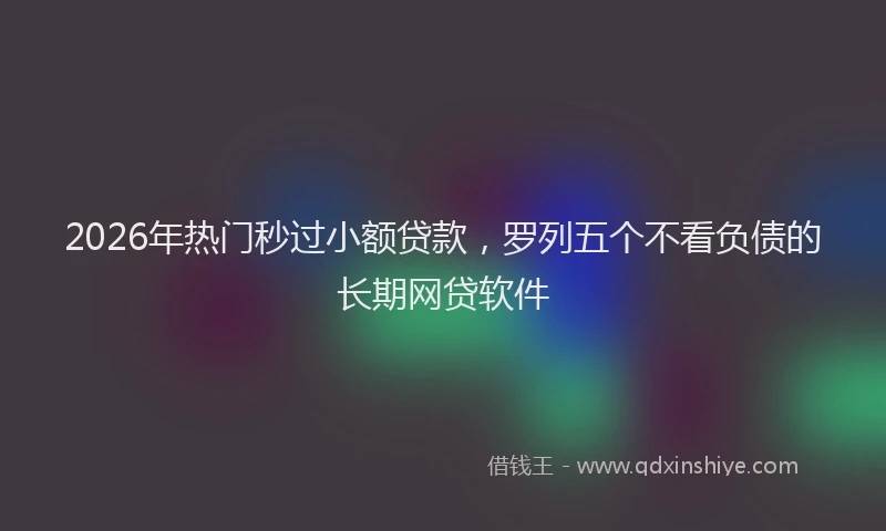 2026年热门秒过小额贷款，罗列五个不看负债的长期网贷软件