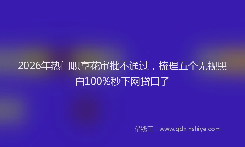 2026年热门职享花审批不通过，梳理五个无视黑白100%秒下网贷口子