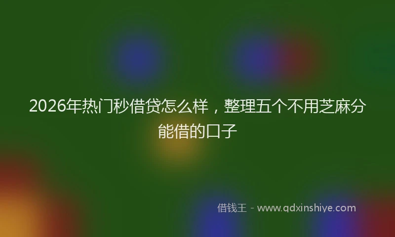 2026年热门秒借贷怎么样，整理五个不用芝麻分能借的口子