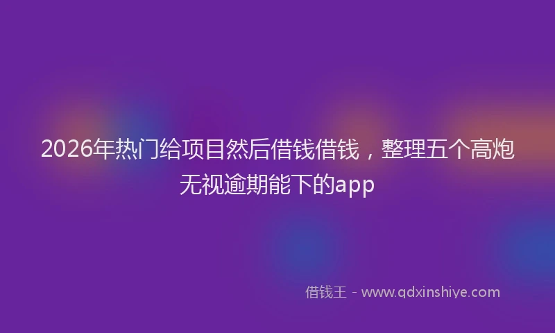 2026年热门给项目然后借钱借钱，整理五个高炮无视逾期能下的app